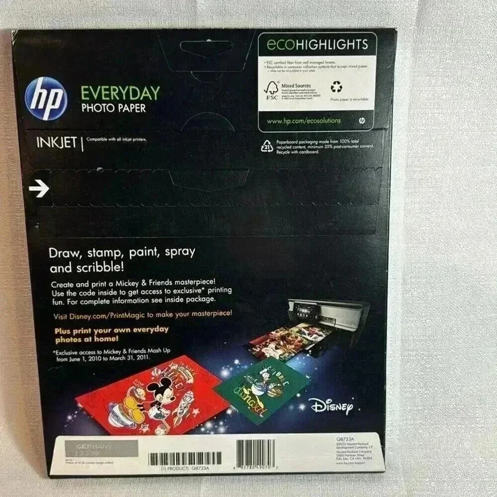 HP Glossy‎ photo paper (8.5